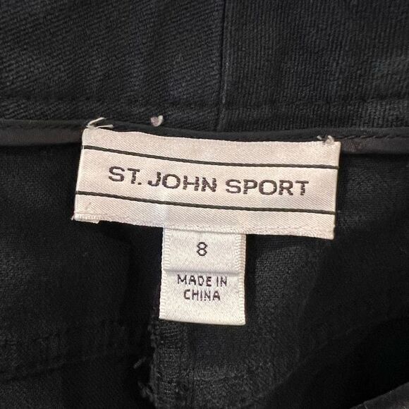 Vintage St. John Sport Women’s 8 Cotton High Rise Wide Leg Black Jeans Stretch - Picture 10 of 13